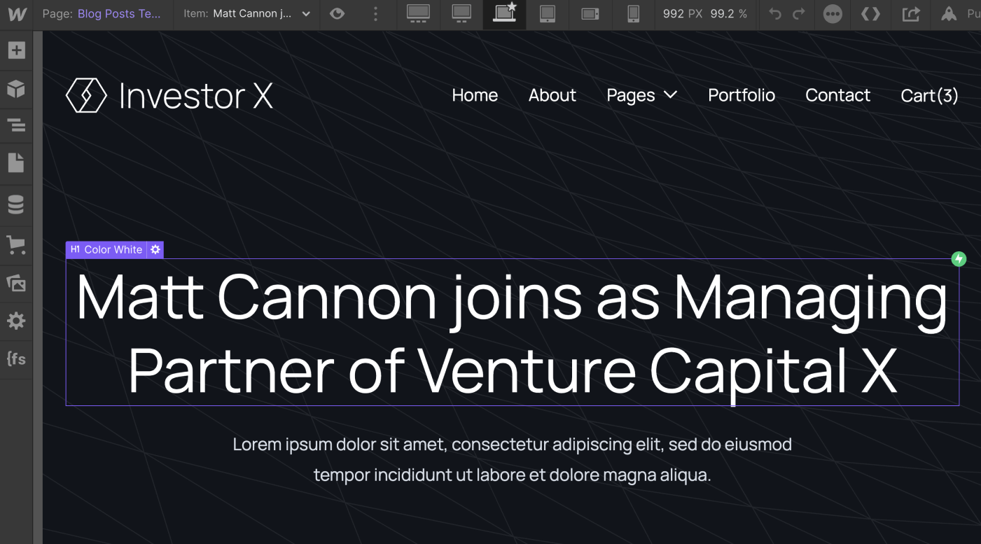 CMS Page - Investor X Webflow Template